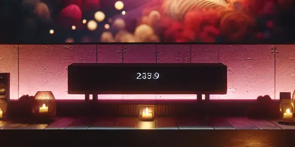 A cozy, dimly lit room designed for intimate adult entertainment with plush pillows and a modern entertainment setup.